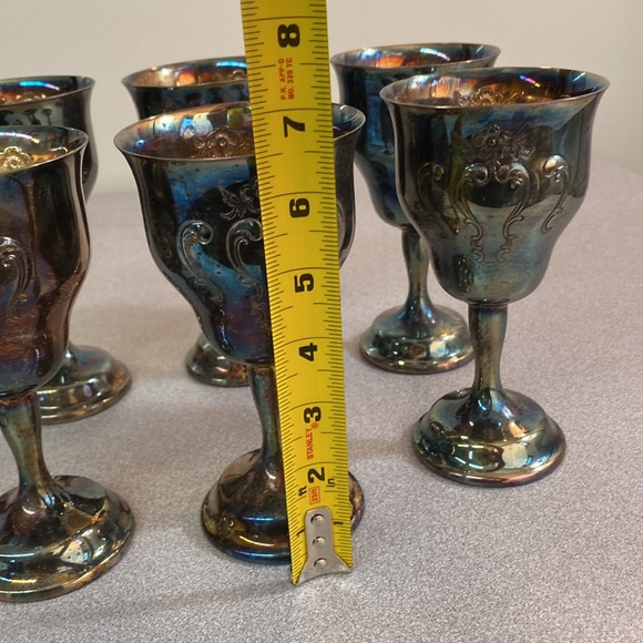Gorham - Vintage silver plate chantilly water/wine goblets. - Picture 6 of 6
